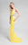 Terani Couture - Alluring Beaded V-neck Mermaid JerseyGown 1712P2481 In Yellow