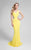 Terani Couture - Alluring Beaded V-neck Mermaid JerseyGown 1712P2481 In Yellow