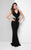 Terani Couture - Alluring Beaded V-neck Mermaid JerseyGown 1712P2481 In Black