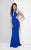 Terani Couture - Artsy Beaded Illusion Mermaid Gown 1712P2486 In Blue
