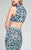 Terani Couture - Beautiful Beaded Pattern Mock Neck Mermaid Gown 1712P2494 In Blue