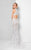 Terani Couture - Beautiful Beaded Pattern Mock Neck Mermaid Gown 1712P2494 In White