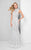 Terani Couture - Beautiful Beaded Pattern Mock Neck Mermaid Gown 1712P2494 In White