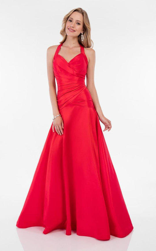 Terani Couture - Adorable Sweetheart Neck Open Back Polyester A-Line Gown 1712P2502 In Red