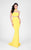 Terani Couture - Fashion-forward Choker Neck Stretch Jersey Mermaid Dress 1712P2518 In Yellow