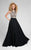 Terani Couture - Sparkling Sheer Halter Top and Strappy Back Prom Dress 1712P2533 In Black