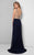 Terani Couture - Lavish Shirred Sheath Gown with Gilded Details 1712P2535 In Blue
