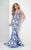 Two-Toned Baroque Print Mermaid Gown 1712P2536