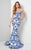 Terani Couture - Two-Toned Baroque Print Mermaid Gown 1712P2536 In Black and White