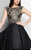 Terani Couture - Dimensional Hi-low Gown with Train 1712P2538 In Black and Gold