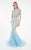 Terani Couture - Elegant cap-sleeve Beaded Mermaid Gown 1712P2635 In Blue