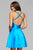 7859 Short Mikado Cocktail Dress with Over Skirt
