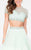 Terani Couture - Elegant Two Piece Short Sleeve Hi-low Gown 1712P2743 In Green