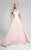 Terani Couture - Alluring Jeweled High Neck Mikado Ball Gown 1712P2887 In Pink