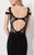 Terani Couture - Alluring Bead and Laced Plunging Neck Sheath Dress 1713P2547 In Black
