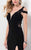 Terani Couture - Alluring Bead and Laced Plunging Neck Sheath Dress 1713P2547 In Black
