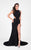 Terani Couture - Sleek High Neck Jersey Mermaid Dress 1713P2550 In Black
