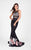 Terani Couture - Captivating Floral Print Mermaid Dress 1713P2795 in Black and Multi-Color