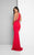 Terani Couture - Sexy Beaded Halter Neck Fit and Flare Jersey Gown 1715P2980 In Red