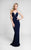 Terani Couture - Stunning Halter Cutaway Mermaid Dress 1715P2989 in Blue