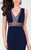 Terani Couture - 1715P2997 Ornate Illusion Panel Sheath Gown In Blue