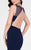 Terani Couture - 1715P2997 Ornate Illusion Panel Sheath Gown In Blue