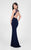 Terani Couture - 1715P2997 Ornate Illusion Panel Sheath Gown In Blue