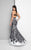 Terani Couture - Contrast Lace Print Satin Mermaid Dress 1715P3825 in Black and White