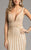 Lara Dresses - 32938 Beaded Sleeveless Plunging Sheath Long Dress In Neutral