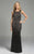 Lara Dresses - Sleeveless Sequined Long Dress  32959 in Black and Gray