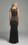 Lara Dresses - Sleeveless Sequined Long Dress  32959 in Black and Gray