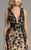 Lara Dresses - Sleeveless Floral V Neck Long Dress 32968 in Nude and Black