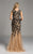 Lara Dresses - Sleeveless Floral V Neck Long Dress 32968 in Nude and Black