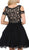 Poly USA - 7864 Bateau Cold Shoulder A-Line Cocktail Dress