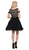 Poly USA - 7864 Bateau Cold Shoulder A-Line Cocktail Dress