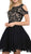 Poly USA - 7864 Bateau Cold Shoulder A-Line Cocktail Dress