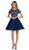 Poly USA - 7864 Bateau Cold Shoulder A-Line Cocktail Dress