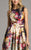 Lara Dresses - 33120 Sleeveless Bateau Neck Floral Long Dress In Neutral