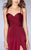 La Femme - Strappy Back Sweetheart Long Jersey Prom Dress 24263 in Red