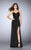 La Femme - Strappy Back Sweetheart Long Jersey Prom Dress 24263 in Black