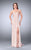 La Femme - Strappy Back Sweetheart Long Jersey Prom Dress 24263 in Pink