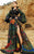 MNM Couture - 2353 Colorful Long sleeve High Slit Designer Gown in Multi-color