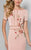 Terani Couture - Chic Rosette Short Sleeved Cocktail Dress 1711C3009 In Pink