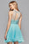 7873 Short Chiffon Cocktail Dress with Beaded Bodice