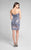 Terani Couture - Sequined Spaghetti Strap Illusion Mini-dress 1711C3041 In Blue and Neutral