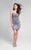 Terani Couture - Sequined Spaghetti Strap Illusion Mini-dress 1711C3041 In Blue and Neutral