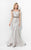 Terani Couture - Tonal Beadwork Trumpet Gown with Cutout Details 1711E3155 In Neutral