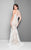 Terani Couture - Sheer Lace Appliqued Trumpet Gown 1711E3160 In White and Neutral