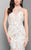 Terani Couture - Sheer Lace Appliqued Trumpet Gown 1711E3160 In White and Neutral