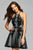 Faviana - 7874 Lace Halter Neck A-Line Dress in Black and White